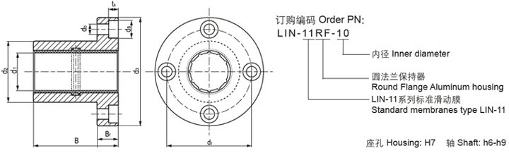 圓法蘭鋁塑直線軸承 圓法蘭鋁塑直線軸承